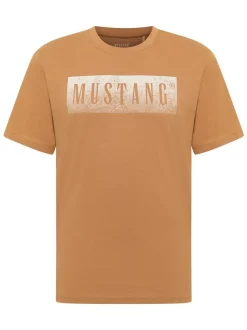 Mustang Herren T-Shirt in braun - Ausschnitt: Rundhals