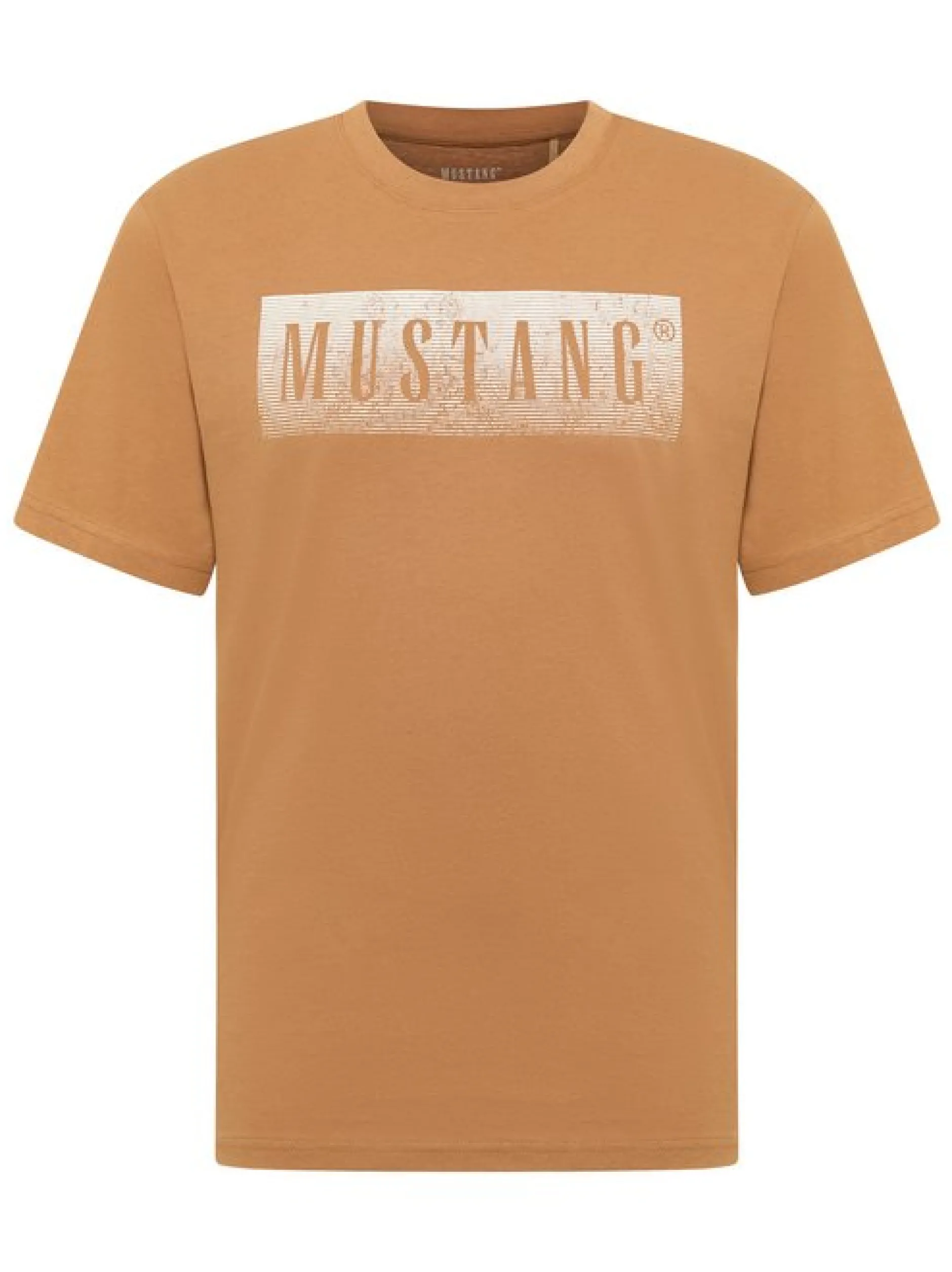 Mustang Herren T-Shirt in braun - Ausschnitt: Rundhals