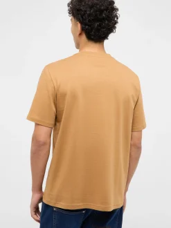 Mustang Herren T-Shirt in camel - Ausschnitt: Rundhals