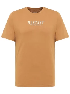 Mustang Herren T-Shirt in camel - Ausschnitt: Rundhals