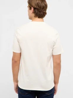 Mustang Herren T-Shirt in ecru - Ausschnitt: Rundhals