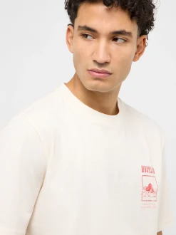 Mustang Herren T-Shirt in ecru - Ausschnitt: Rundhals