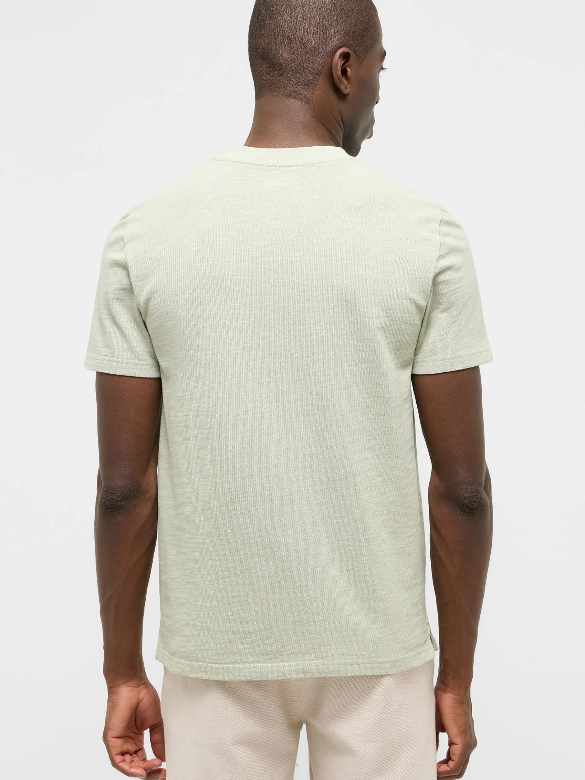 Mustang Herren T-Shirt in grün - Ausschnitt: Henley