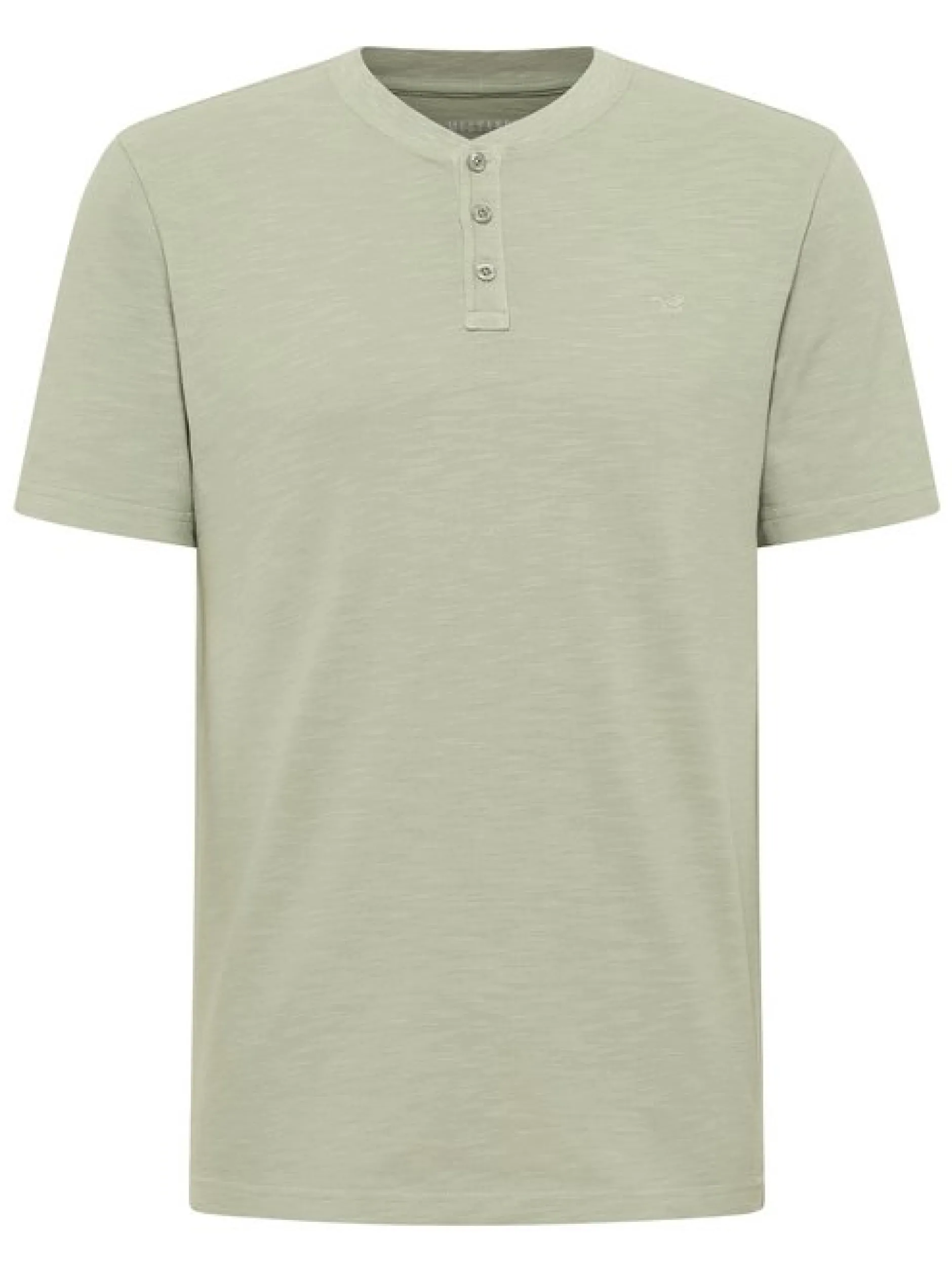 Mustang Herren T-Shirt in grün - Ausschnitt: Henley