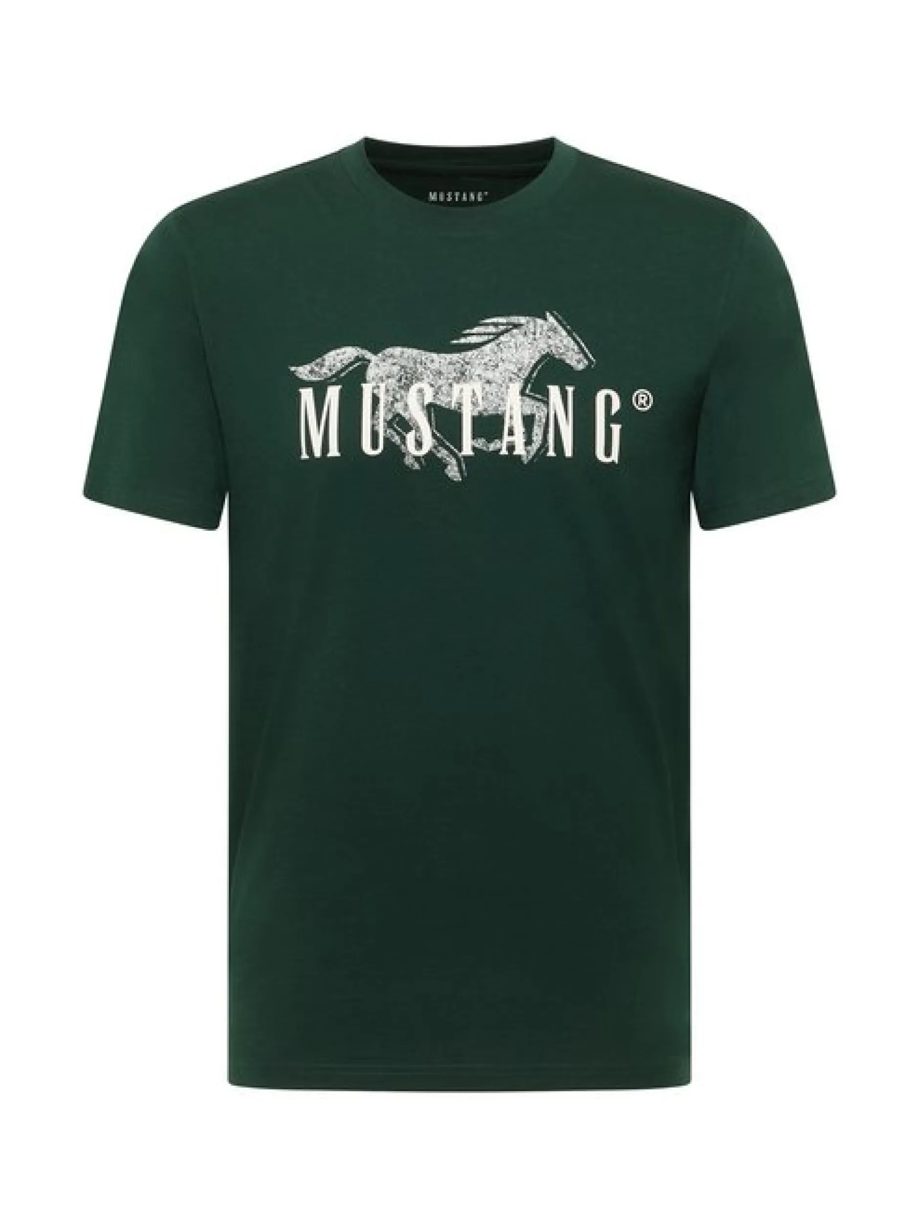 Mustang Herren T-Shirt in grün - Ausschnitt: Rundhals