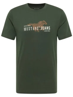 Mustang Herren T-Shirt in grün - Ausschnitt: Rundhals