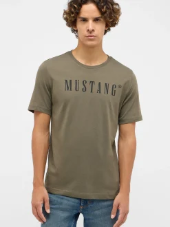 Mustang Herren T-Shirt in grün - Ausschnitt: Rundhals