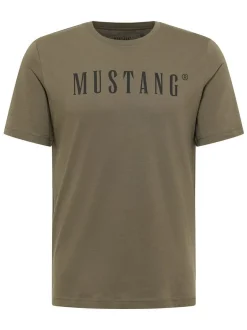 Mustang Herren T-Shirt in grün - Ausschnitt: Rundhals