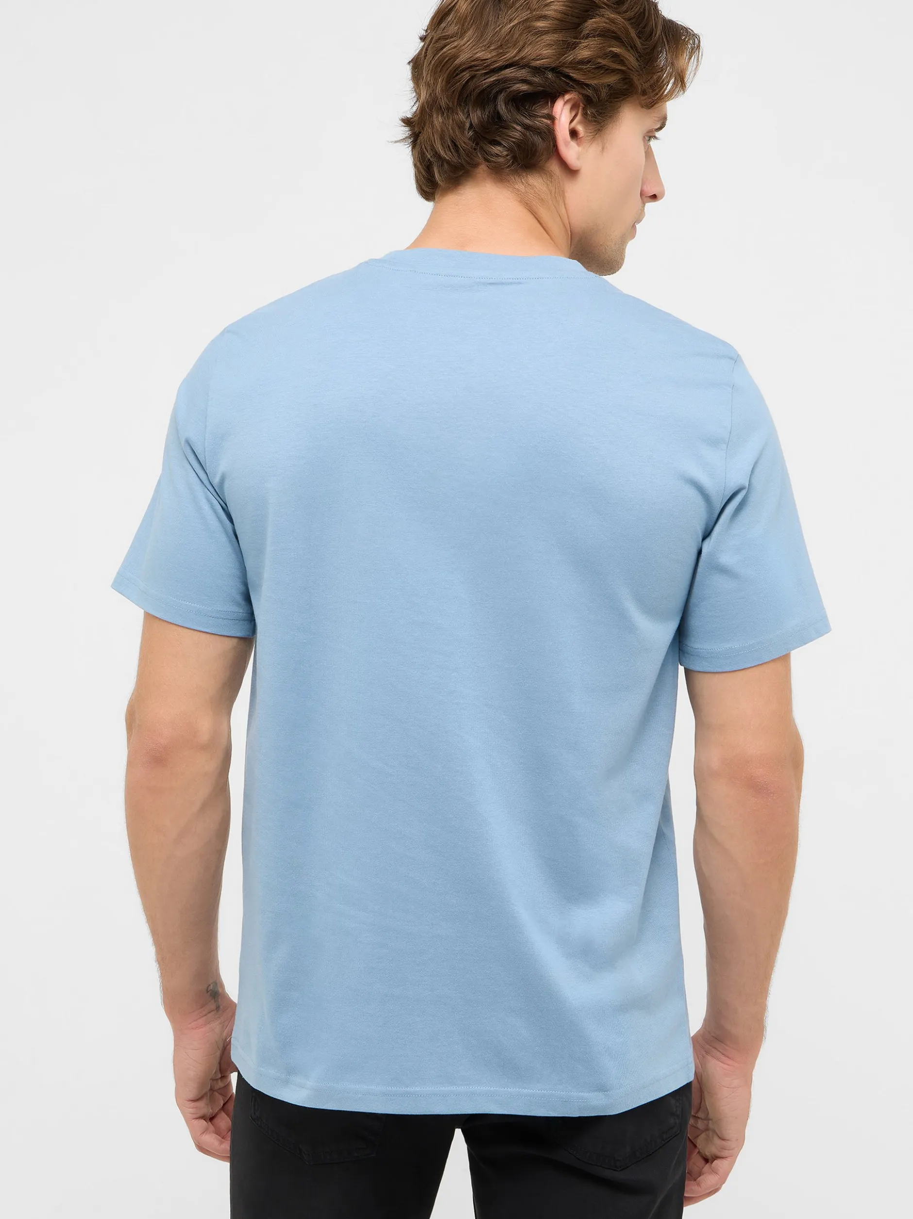 Mustang Herren T-Shirt in hellblau - Ärmel: Halbarm