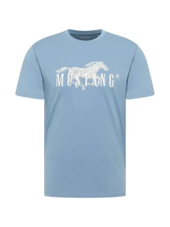 Mustang Herren T-Shirt in hellblau - Ärmel: Halbarm
