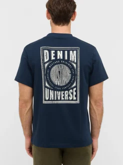 Mustang Herren T-Shirt in marine - Ausschnitt: Rundhals