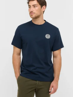 Mustang Herren T-Shirt in marine - Ausschnitt: Rundhals