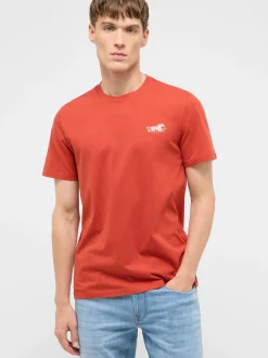 Mustang Herren T-Shirt in rot - Ausschnitt: Rundhals