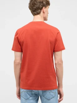 Mustang Herren T-Shirt in rot - Ausschnitt: Rundhals