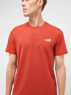 Mustang Herren T-Shirt in rot - Ausschnitt: Rundhals