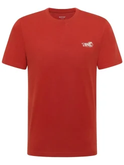 Mustang Herren T-Shirt in rot - Ausschnitt: Rundhals
