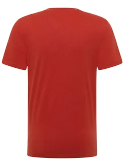 Mustang Herren T-Shirt in rot - Ausschnitt: Rundhals