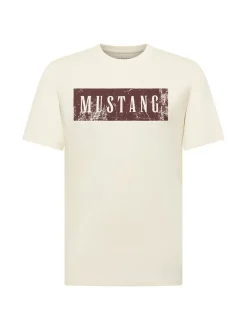 Mustang Herren T-Shirt in weiß - Ausschnitt: Rundhals