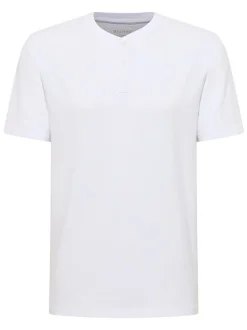 Mustang Herren T-Shirt in weiß - Ausschnitt: Henley