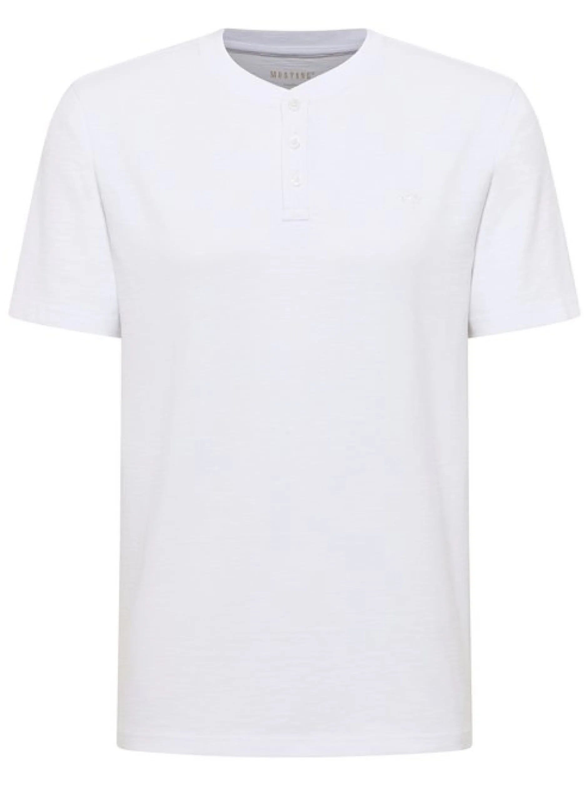 Mustang Herren T-Shirt in weiß - Ausschnitt: Henley