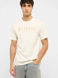 Mustang Herren T-Shirt in weiß - Ausschnitt: Rundhals