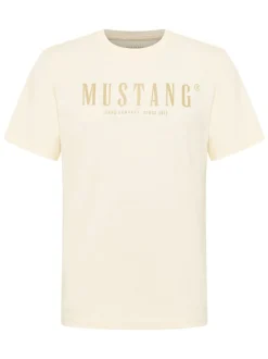 Mustang Herren T-Shirt in weiß - Ausschnitt: Rundhals