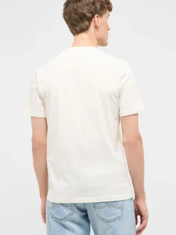 Mustang Herren T-Shirt in weiß - Ausschnitt: Rundhals