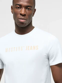 Mustang Herren T-Shirt in weiß - Ausschnitt: Rundhals