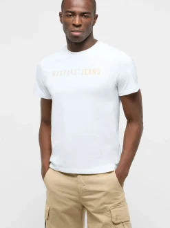 Mustang Herren T-Shirt in weiß - Ausschnitt: Rundhals