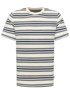 Mustang Herren T-Shirt in weiß blau - Ärmel: Halbarm