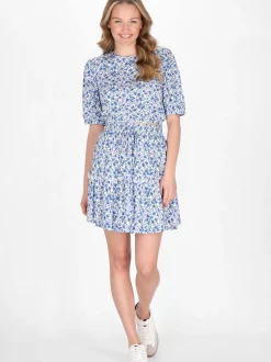 MyMo Damen Bluse in blau - Ausschnitt: Rundhals