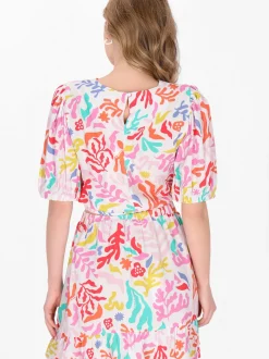 MyMo Damen Bluse in orange - Ausschnitt: Rundhals