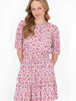 MyMo Damen Bluse in pink - Ausschnitt: Rundhals