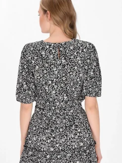 MyMo Damen Bluse in schwarz - Ausschnitt: Rundhals