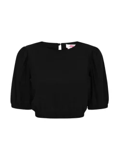 MyMo Damen Bluse in schwarz - Ausschnitt: Rundhals