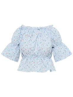MyMo Damen Bluse mit Vichy-Muster in blau