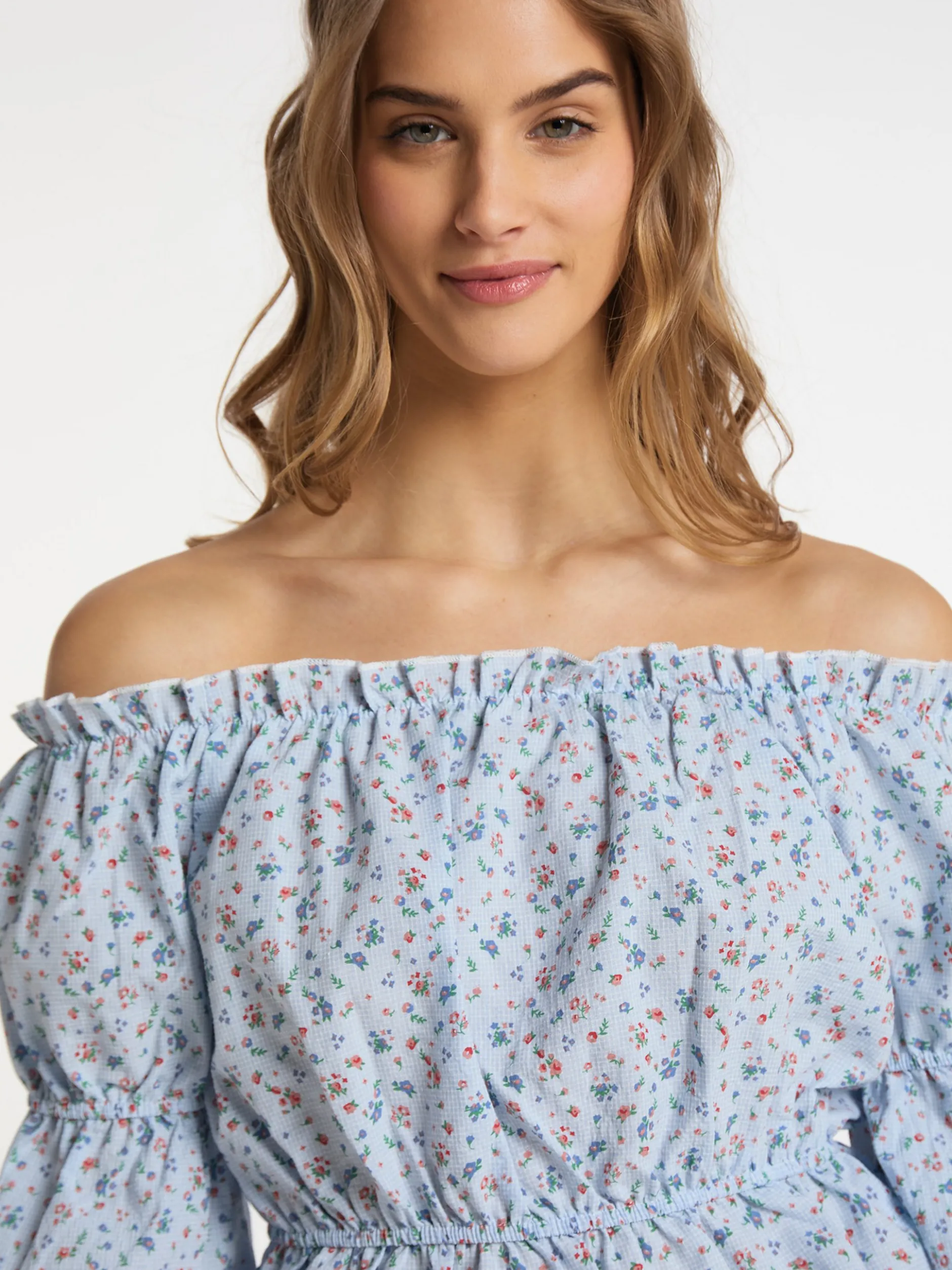 MyMo Damen Bluse mit Vichy-Muster in blau