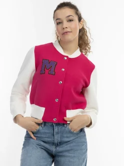 MyMo Damen Collegejacke in pink