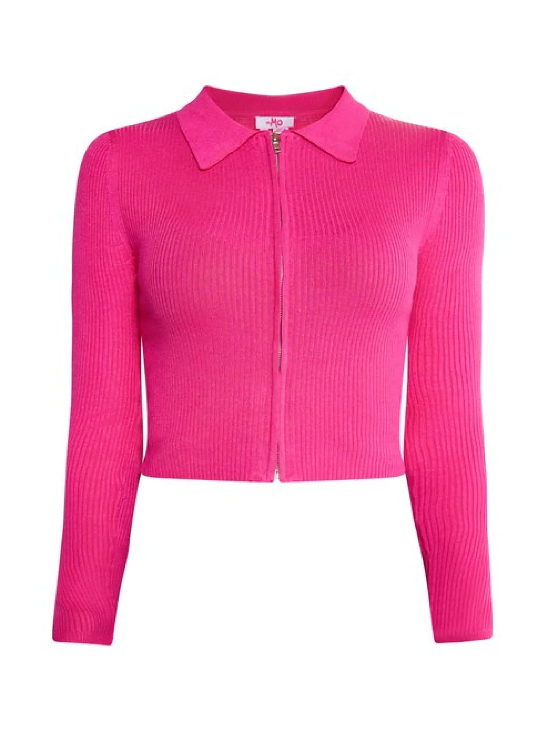 MyMo Damen Cropped Strickjacke in pink