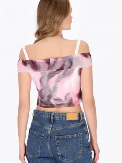 MyMo Damen Crop Top in bordeaux