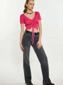 MyMo Damen Crop-Top in pink