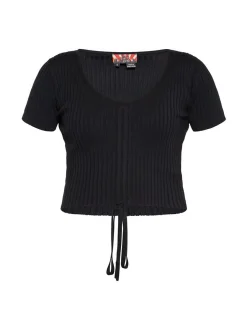 MyMo Damen Crop-Top in schwarz