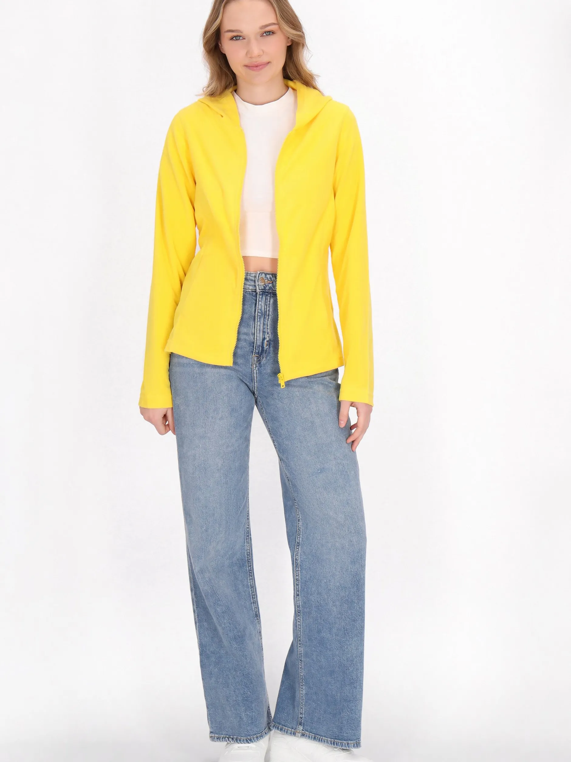 MyMo Damen Fleecejacke in gelb