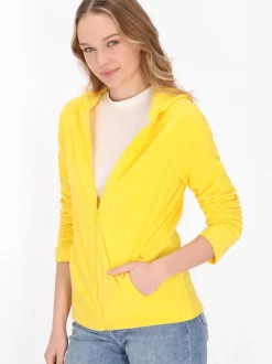 MyMo Damen Fleecejacke in gelb