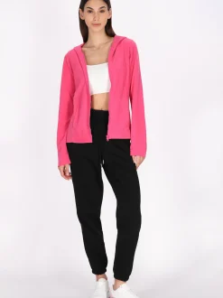 MyMo Damen Fleecejacke in pink