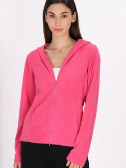 MyMo Damen Fleecejacke in pink