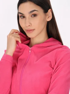 MyMo Damen Fleecejacke in pink