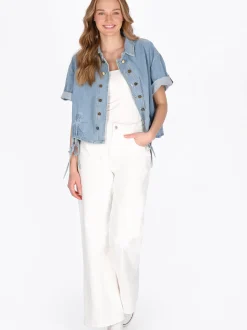 MyMo Damen Jeansbluse in blau