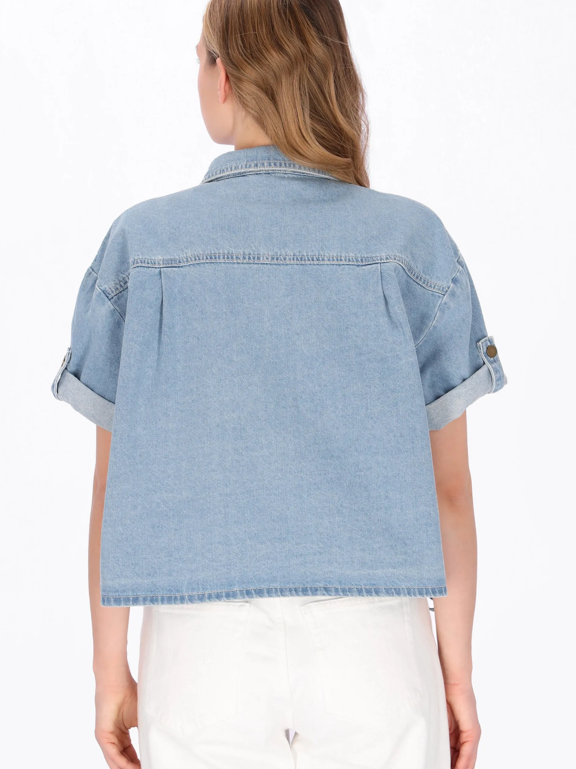 MyMo Damen Jeansbluse in blau