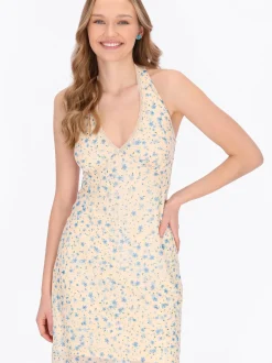 MyMo Damen Kleid in blau - Länge: mittel